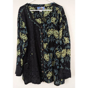 Tienda Ho One Size Tunic Shirt with pockets buttons long sleeves colorful 1599